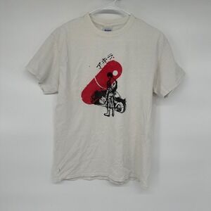 Vintage Akira Anime T Shirt Graphic Tee White Gildan Heavy Cotton Size Medium